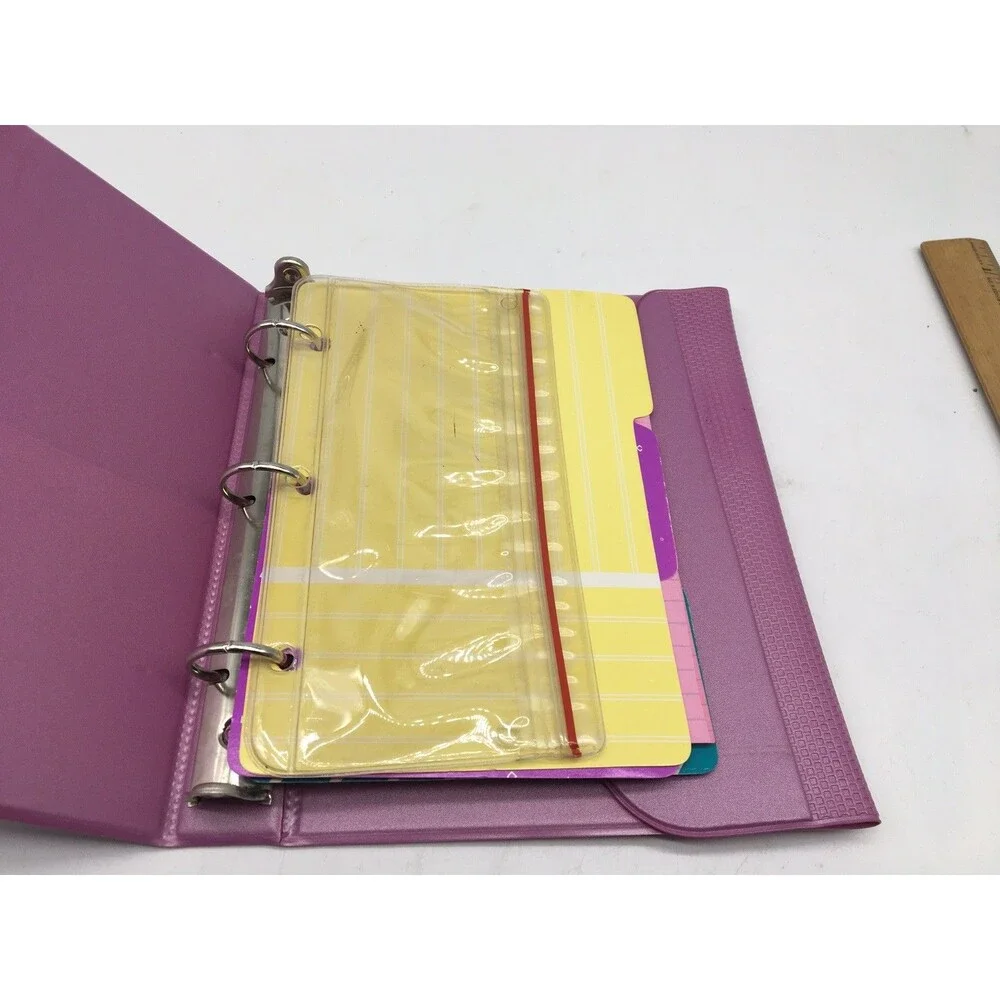 1980s Trapper Style Lavender 3 Ring Notebook Mead Super Shades Paper Inserts 9x7